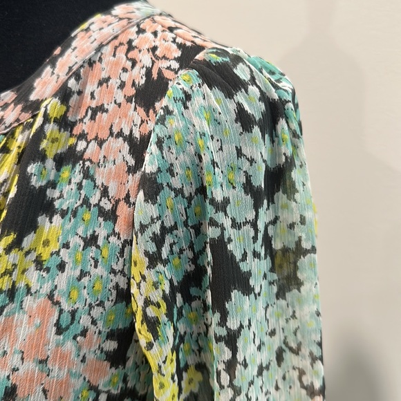 LOFT Spring Floral Button Front Dress in Pastels & Grey 00P - Picture 10 of 16